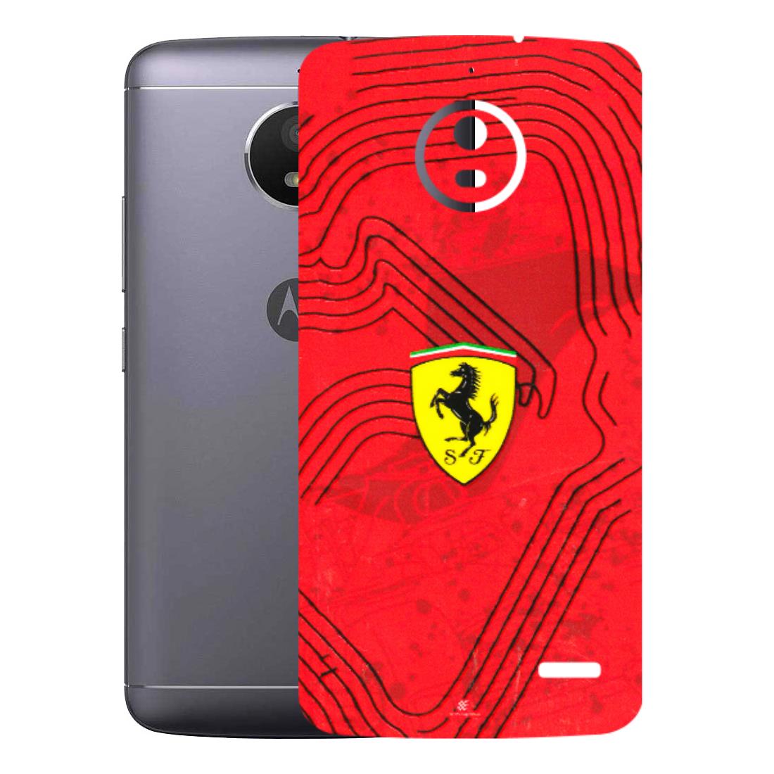 Motorola Phone Skins (All Models) - Red Ferrari Logo Stylish - 3D Embossed Finish (L-238) Motorola Moto E4