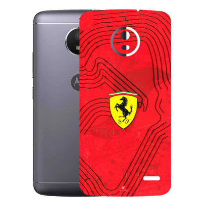 Motorola Phone Skins (All Models) - Red Ferrari Logo Stylish - 3D Embossed Finish (L-238) Motorola Moto E4