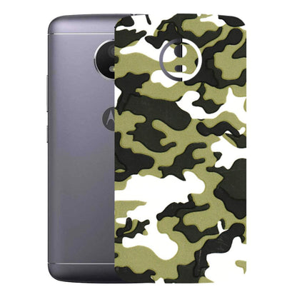 Motorola Phone Skins (All Models) - Camouflages White And Green - 3D Embossed Finish (L-243) Motorola Moto E4