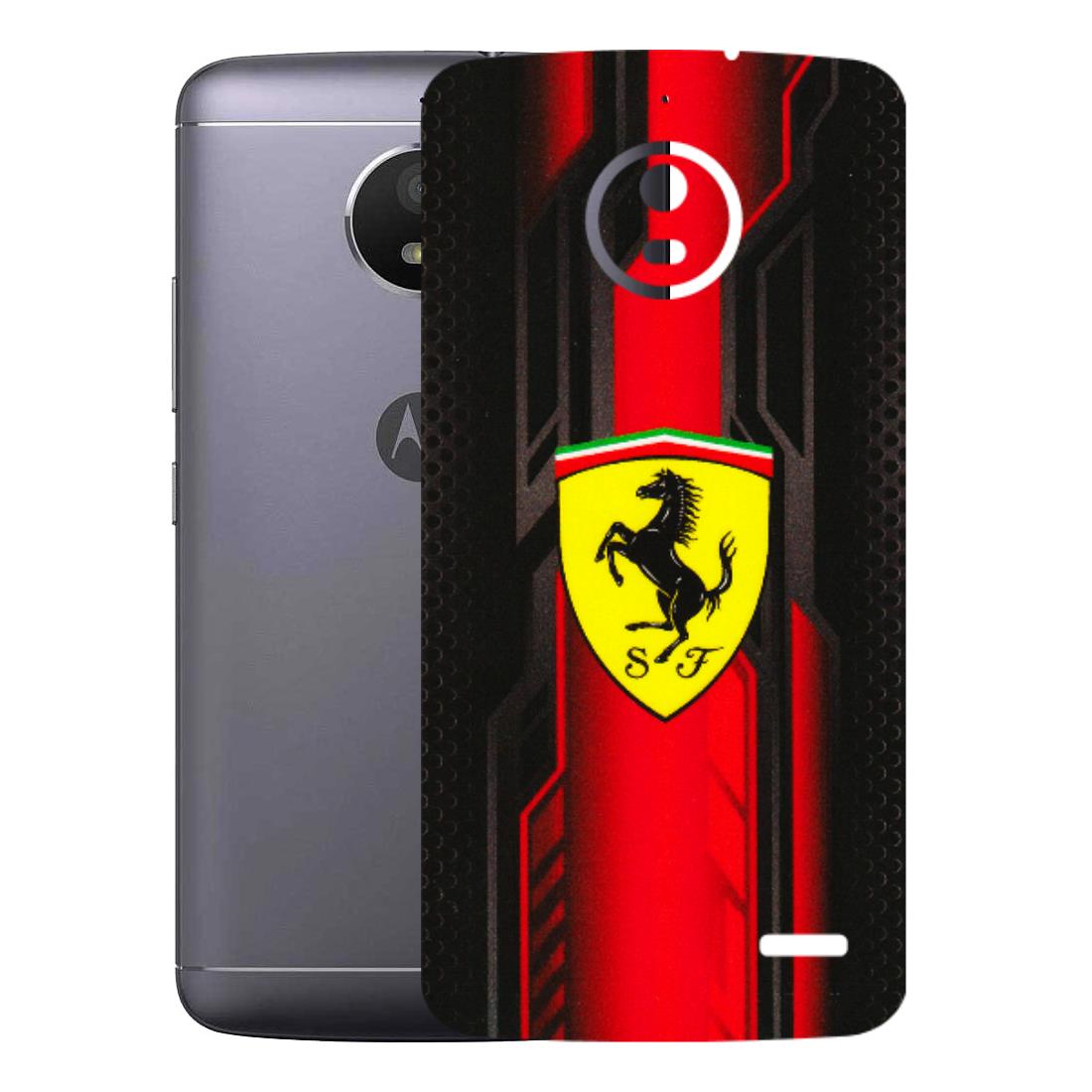 Motorola Phone Skins (All Models) - Black Ferrari Logo - 3D Embossed Finish (L-253) Motorola Moto E4