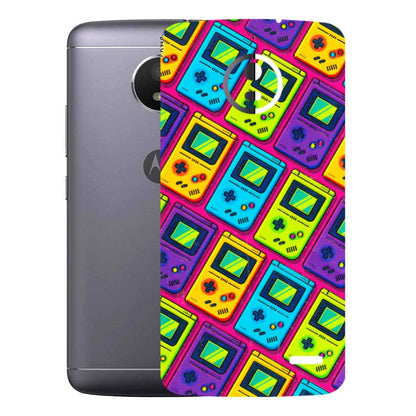 Motorola Phone Skins (All Models) - Gameboy Colourful - 3D Embossed Finish (L-266) Motorola Moto E4
