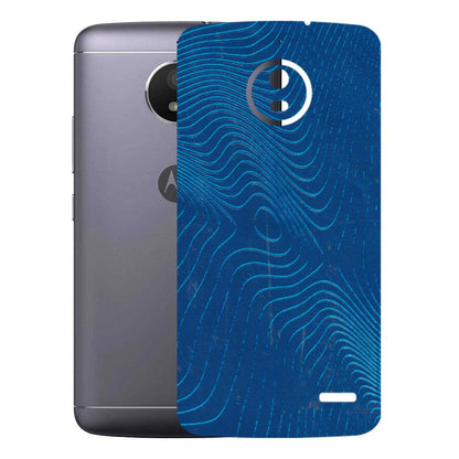 Motorola Phone Skins (All Models) - Abstract Blue Line Map - 3D Embossed Finish (L-272) Motorola Moto E4