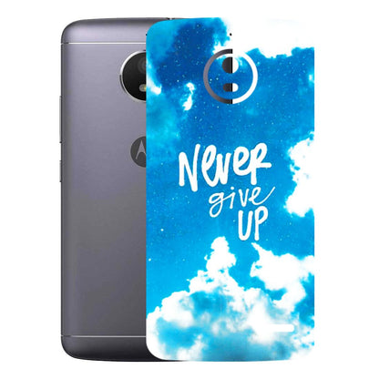 Motorola Phone Skins (All Models) - Never Give Up - 3D Embossed Finish (L-279) Motorola Moto E4