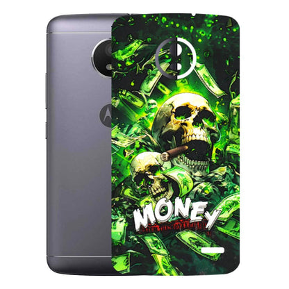 Motorola Phone Skins (All Models) - Skull Money - 3D Embossed Finish (L-303) Motorola Moto E4