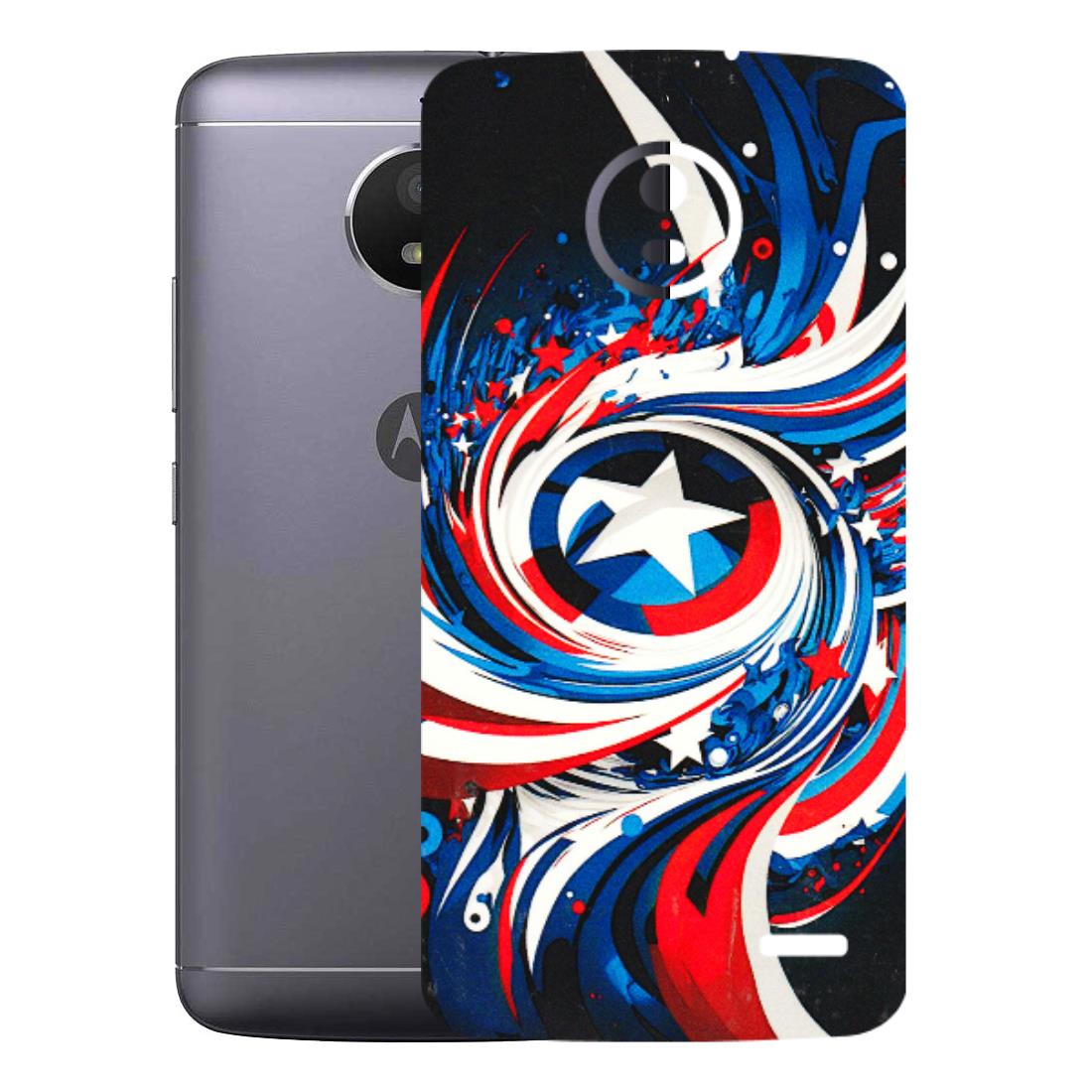 Motorola Phone Skins (All Models) - Captain America Logo - 3D Embossed Finish (L-307) Motorola Moto E4