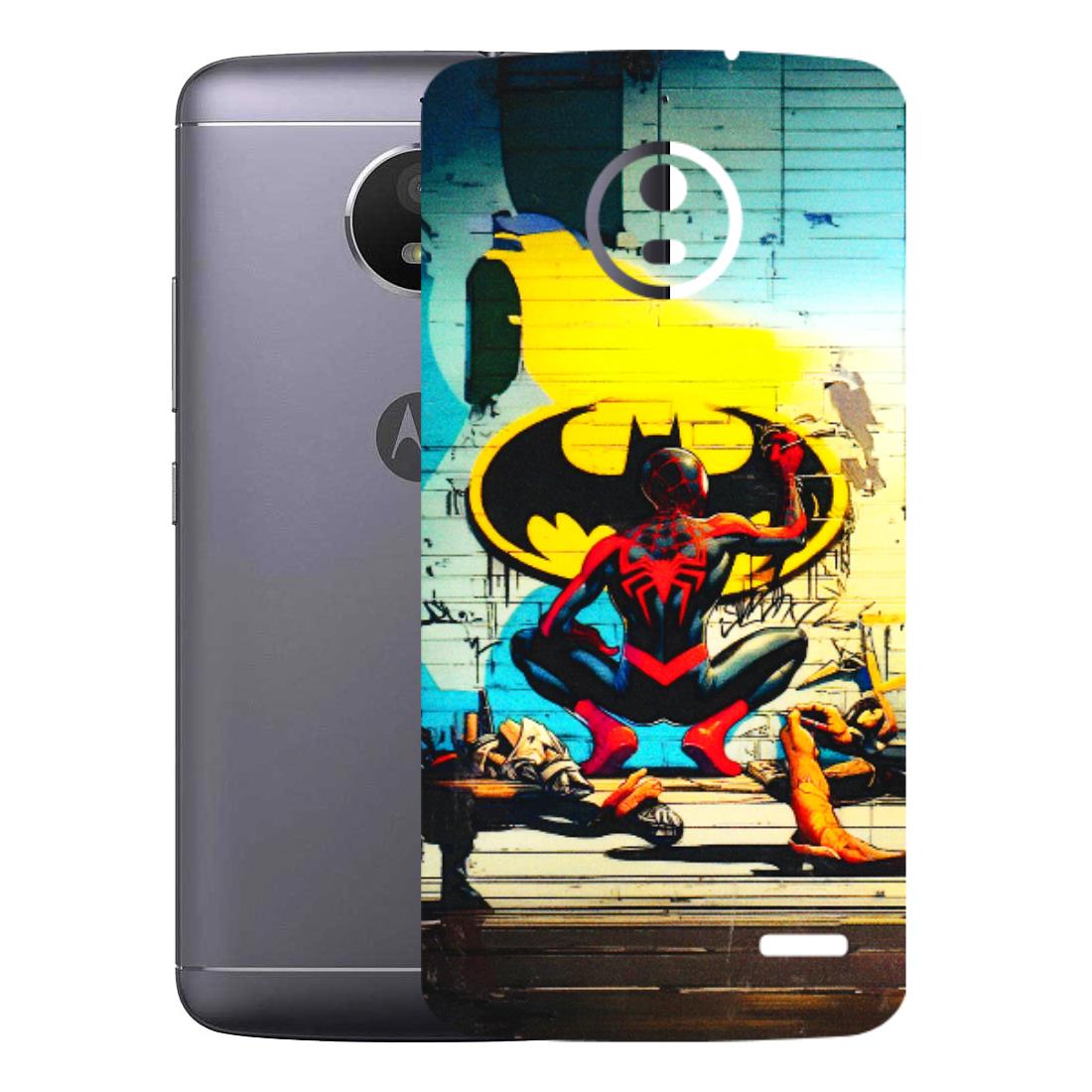 Motorola Phone Skins (All Models) - New Spiderman Bat Logo - 3D Embossed Finish (L-309) Motorola Moto E4