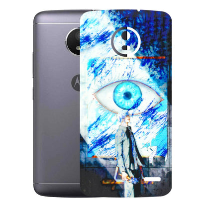 Motorola Phone Skins (All Models) - Anime Sea Blue Eye - 3D Embossed Finish (L-318) Motorola Moto E4