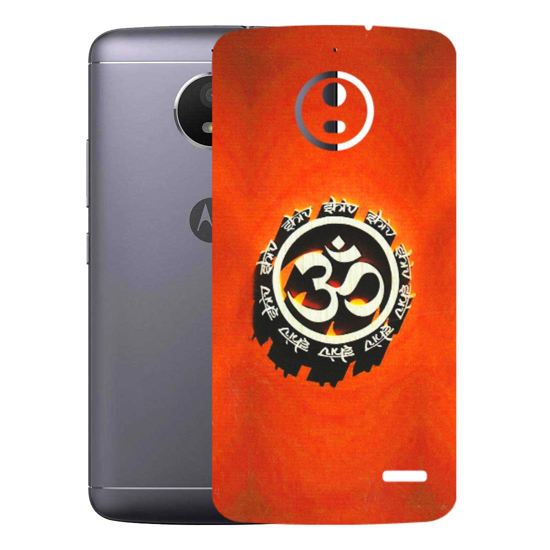 Motorola Phone Skins (All Models) - Aum Shiv Orange - 3D Embossed Finish (L-32) Motorola Moto E4