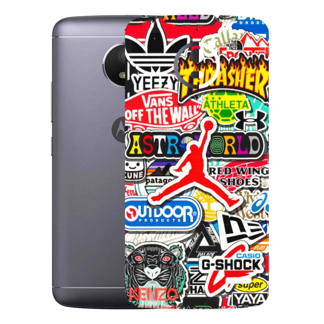 Motorola Phone Skins (All Models) - Multi Brands Sticker Graffiti - 3D Embossed Finish (L-37) Motorola Moto E4