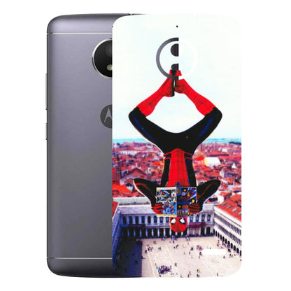 Motorola Phone Skins (All Models) - Spiderman Hanging - 3D Embossed Finish (L-53) Motorola Moto E4