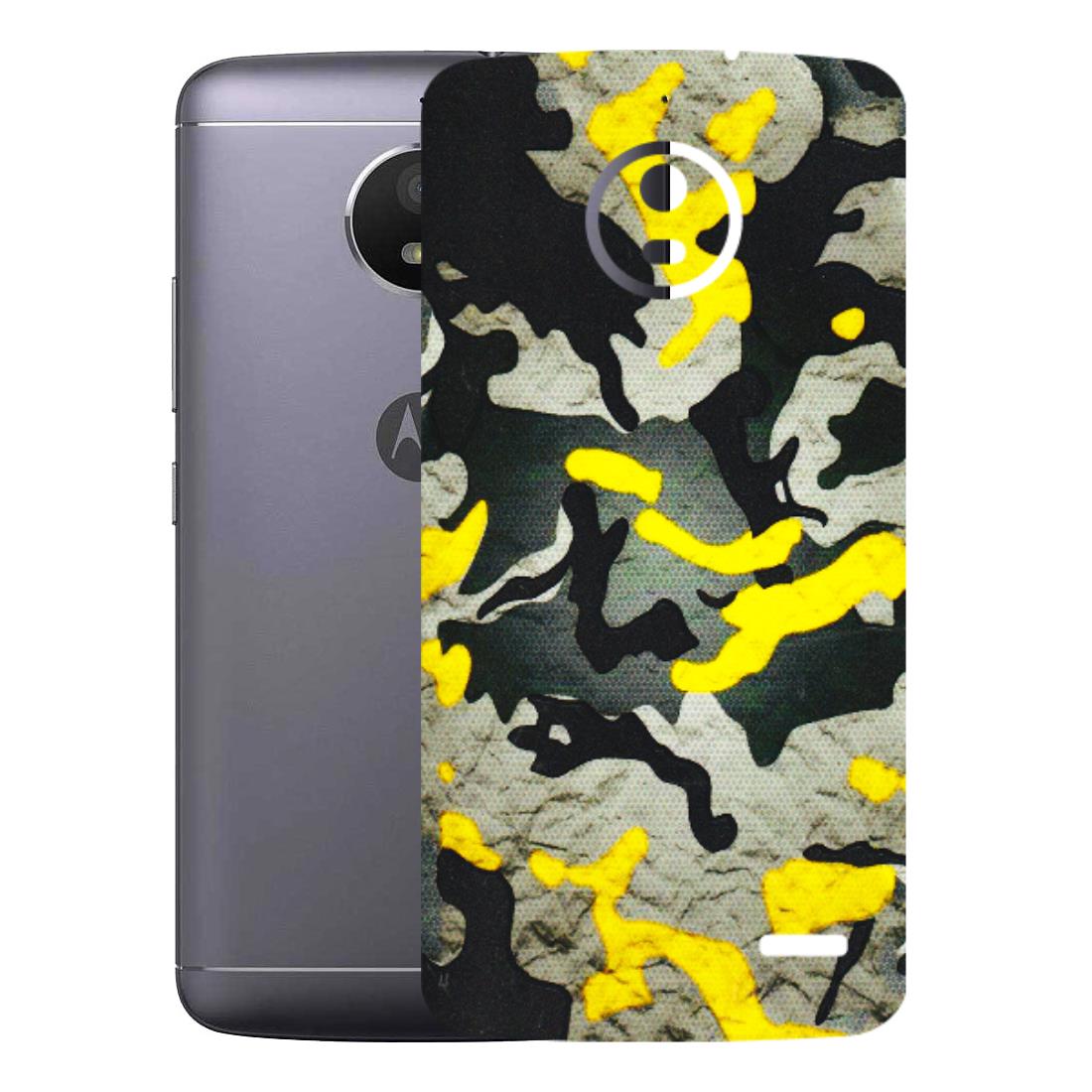 Motorola Phone Skins (All Models) - Yellow Camouflage - 3D Embossed Finish (L-61) Motorola Moto E4