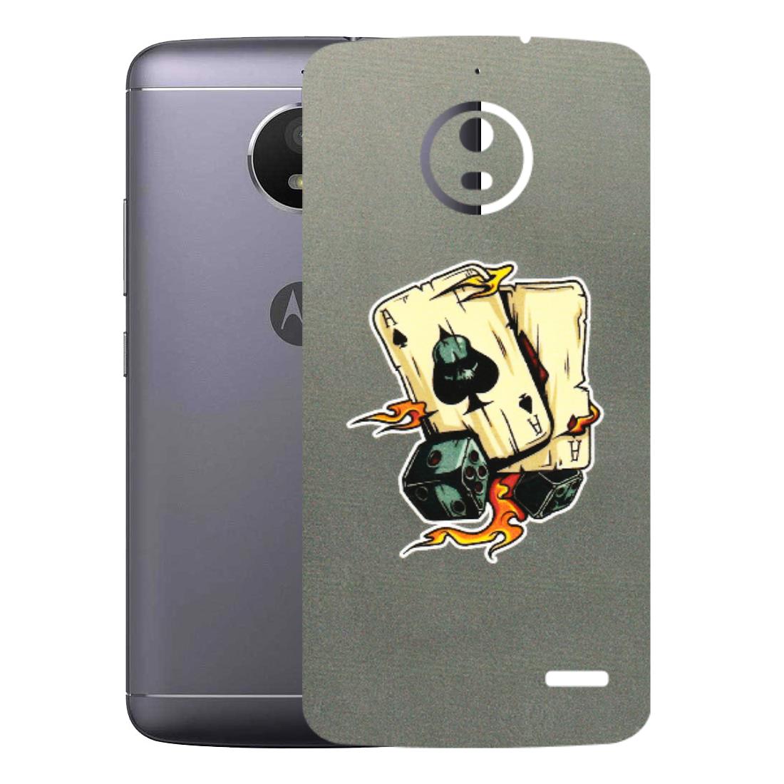 Motorola Phone Skins (All Models) - Grey Cards Of Ace - 3D Embossed Finish (L-77) Motorola Moto E4