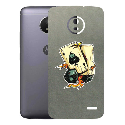 Motorola Phone Skins (All Models) - Grey Cards Of Ace - 3D Embossed Finish (L-77) Motorola Moto E4