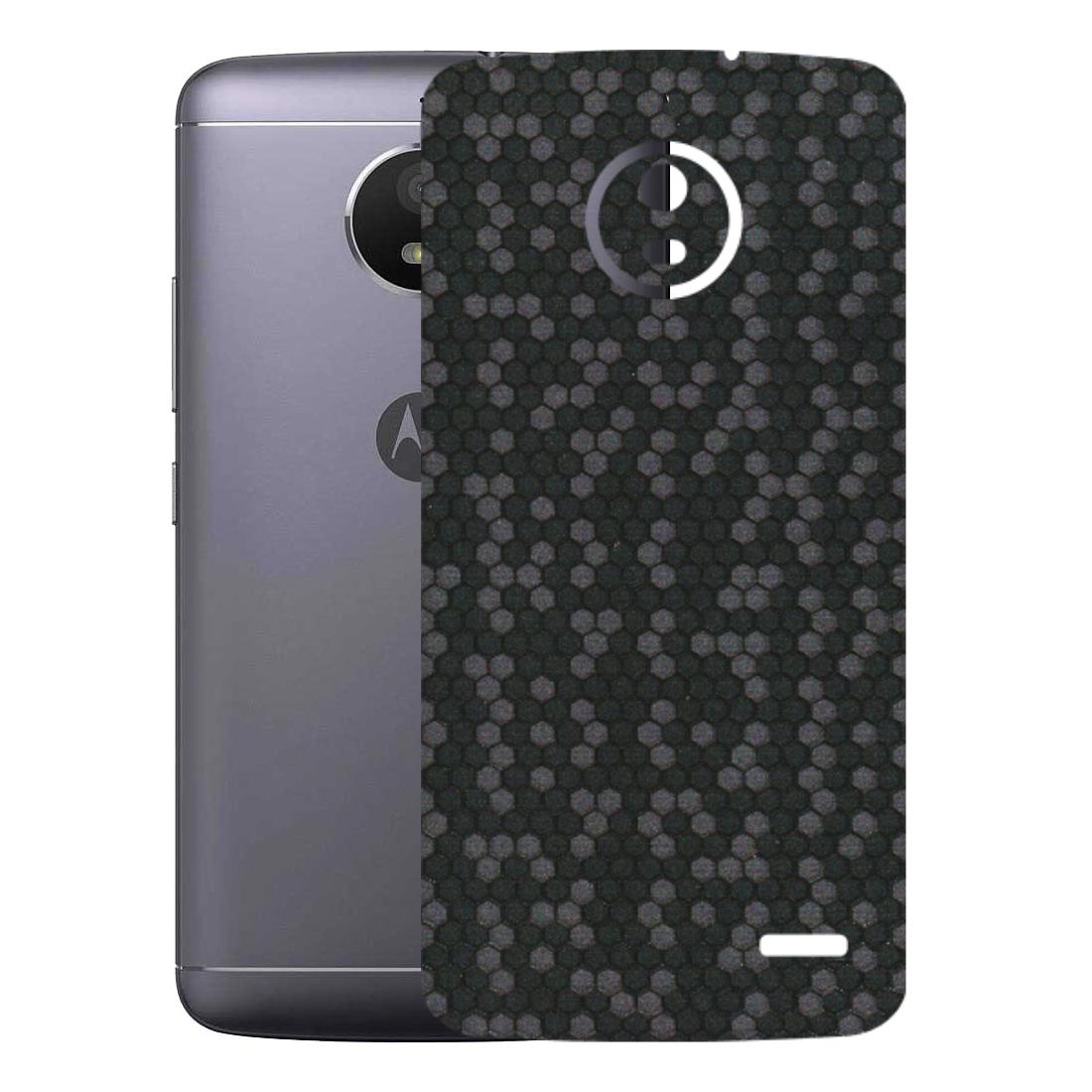 Motorola Phone Skins (All Models) - Black Grey Honeycomb Sober - 3D Embossed Finish (L-85) Motorola Moto E4
