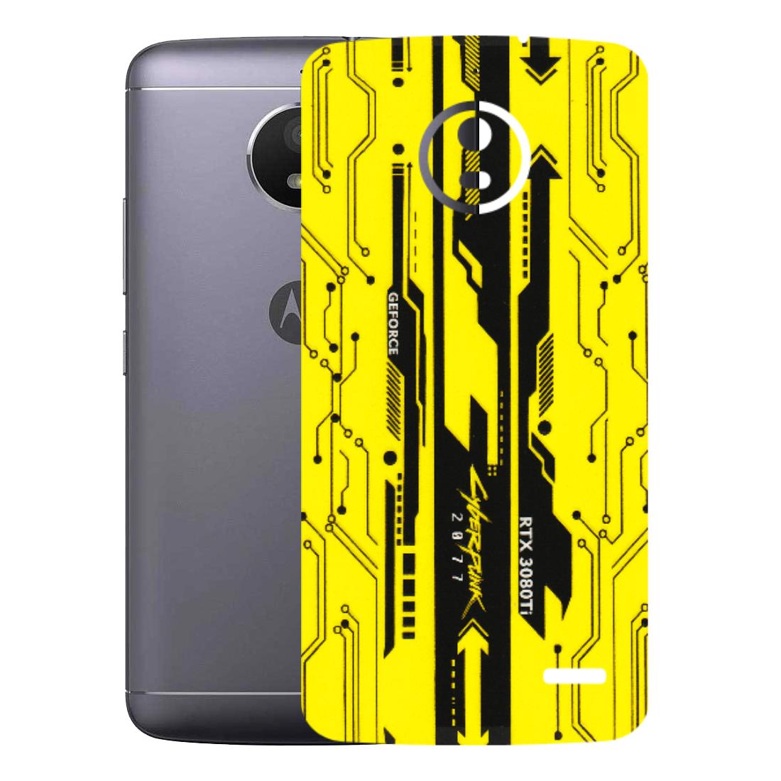 Motorola Phone Skins (All Models) - Yellow Cyberpunk - 3D Embossed Finish (L-93) Motorola Moto E4
