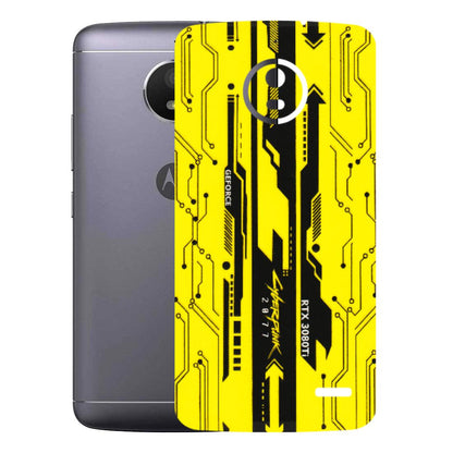 Motorola Phone Skins (All Models) - Yellow Cyberpunk - 3D Embossed Finish (L-93) Motorola Moto E4