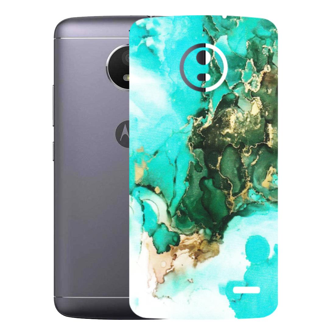 Motorola Phone Skins (All Models) - The Blue Gold Marble - Matte Finish (M-124) Motorola Moto E4