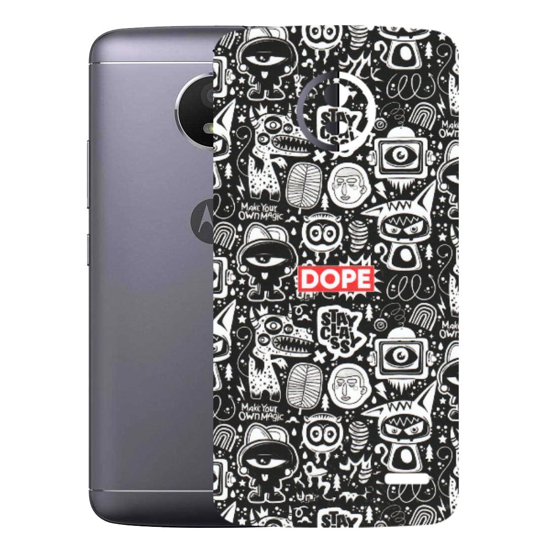 Motorola Phone Skins (All Models) - Dope Stay Classy Black Doodles - Matte Finish (M-126) Motorola Moto E4