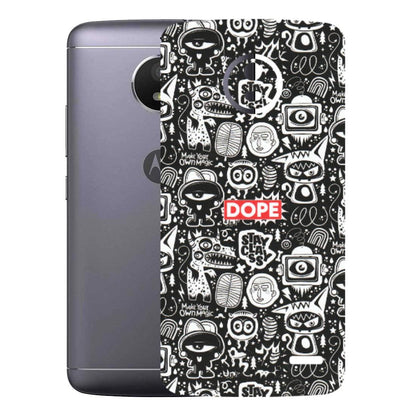 Motorola Phone Skins (All Models) - Dope Stay Classy Black Doodles - Matte Finish (M-126) Motorola Moto E4