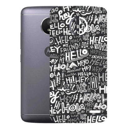 Motorola Phone Skins (All Models) - Hi Hello Doodles - Matte Finish (M-25) Motorola Moto E4