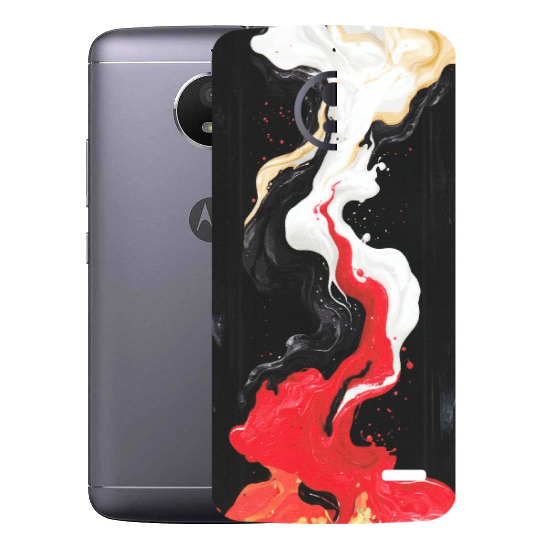 Motorola Phone Skins (All Models) - Black Red White Paint Splash Fusion - Matte Finish (M-56) Motorola Moto E4