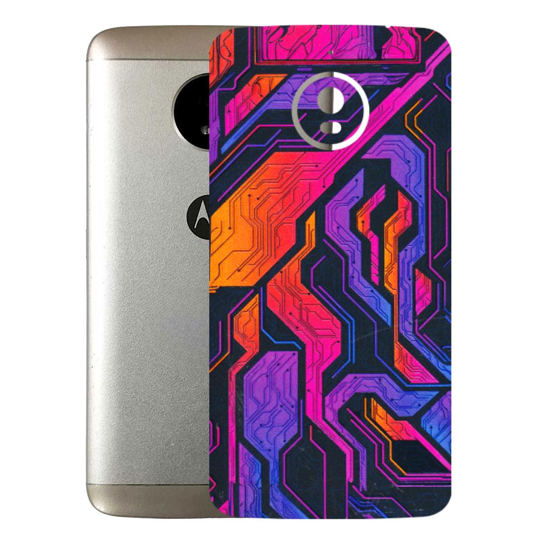 Motorola Phone Skins (All Models) - Tech Circuits Futuristic - 3D Embossed Finish (L-07) Motorola Moto E4 Plus