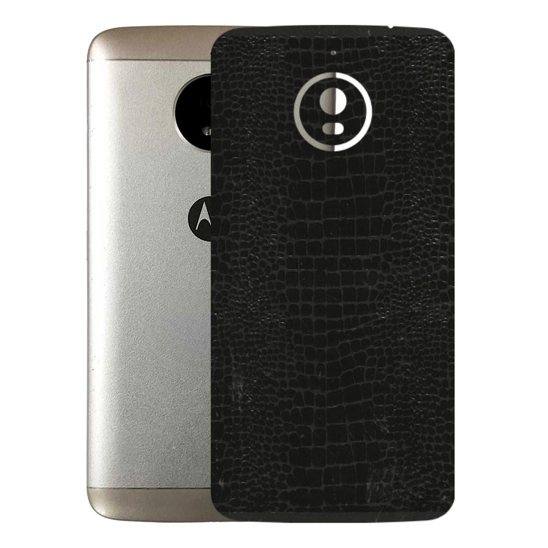 Motorola Phone Skins (All Models) - Snake Leather Black - 3D Embossed Finish (L-107) Motorola Moto E4 Plus