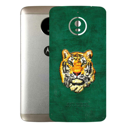 Motorola Phone Skins (All Models) - Leather Feel Tiger - 3D Embossed Finish (L-111) Motorola Moto E4 Plus