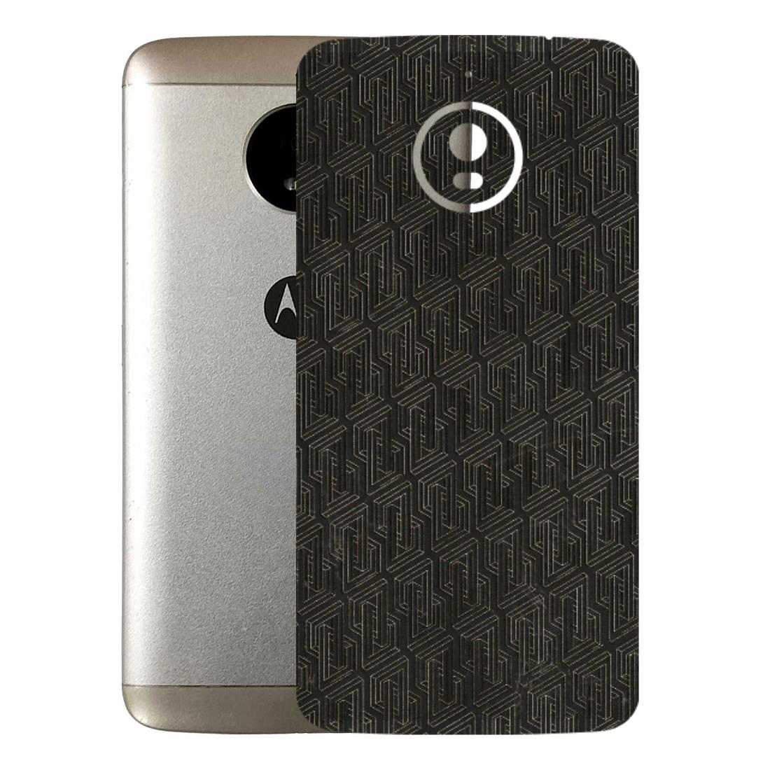 Motorola Phone Skins (All Models) - Black Abstract Pattern - 3D Embossed Finish (L-117) Motorola Moto E4 Plus