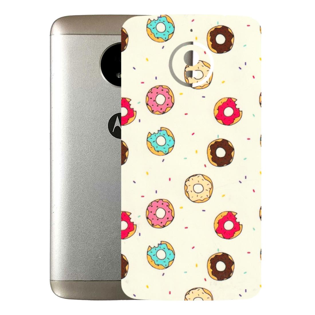 Motorola Phone Skins (All Models) - Mini Donuts Doodle Art - 3D Embossed Finish (L-122) Motorola Moto E4 Plus
