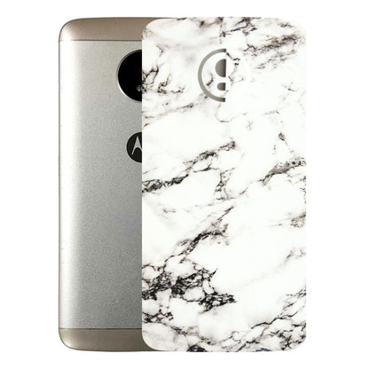 Motorola Phone Skins (All Models) - Black and White Marble Texture - 3D Embossed Finish (L-124) Motorola Moto E4 Plus