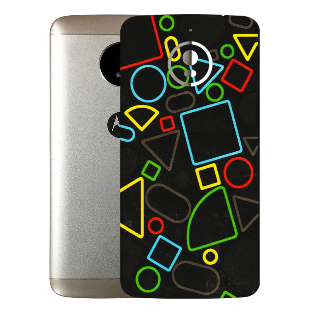 Motorola Phone Skins (All Models) - Black Shapes - 3D Embossed Finish (L-131) Motorola Moto E4 Plus