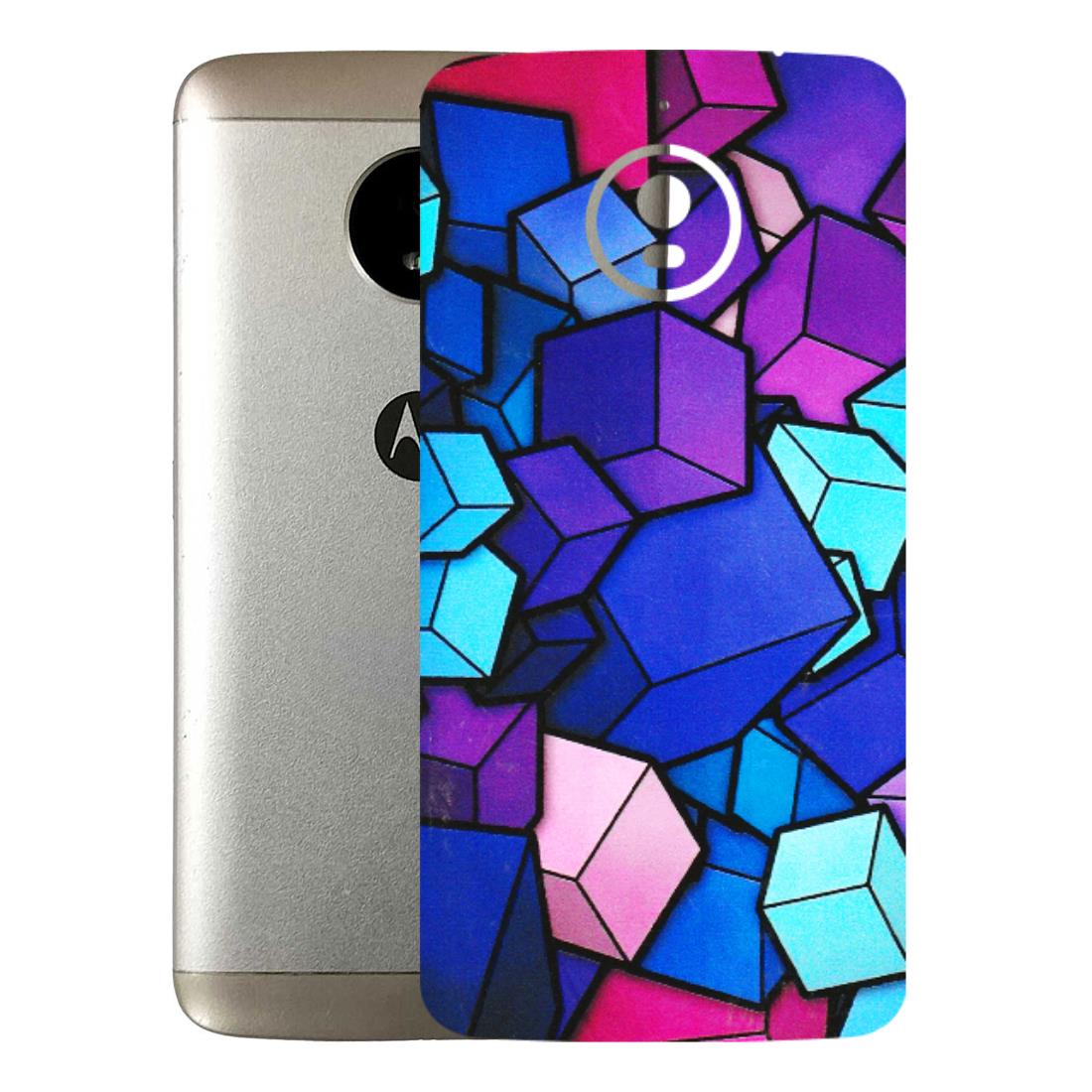Motorola Phone Skins (All Models) - Cube Doodle - 3D Embossed Finish (L-141) Motorola Moto E4 Plus
