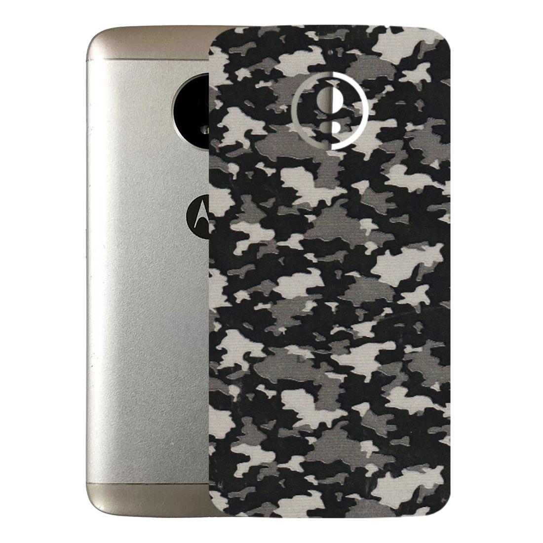 Motorola Phone Skins (All Models) - Black/Grey Camoflaunge - 3D Embossed Finish (L-142) Motorola Moto E4 Plus