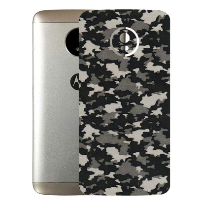 Motorola Phone Skins (All Models) - Black/Grey Camoflaunge - 3D Embossed Finish (L-142) Motorola Moto E4 Plus