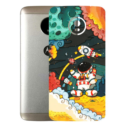 Motorola Phone Skins (All Models) - Astronauts & Spaceship - 3D Embossed Finish (L-145) Motorola Moto E4 Plus