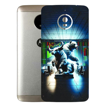 Motorola Phone Skins (All Models) - Stock Market Sensex Bear vs Bulls - 3D Embossed Finish (L-15) Motorola Moto E4 Plus