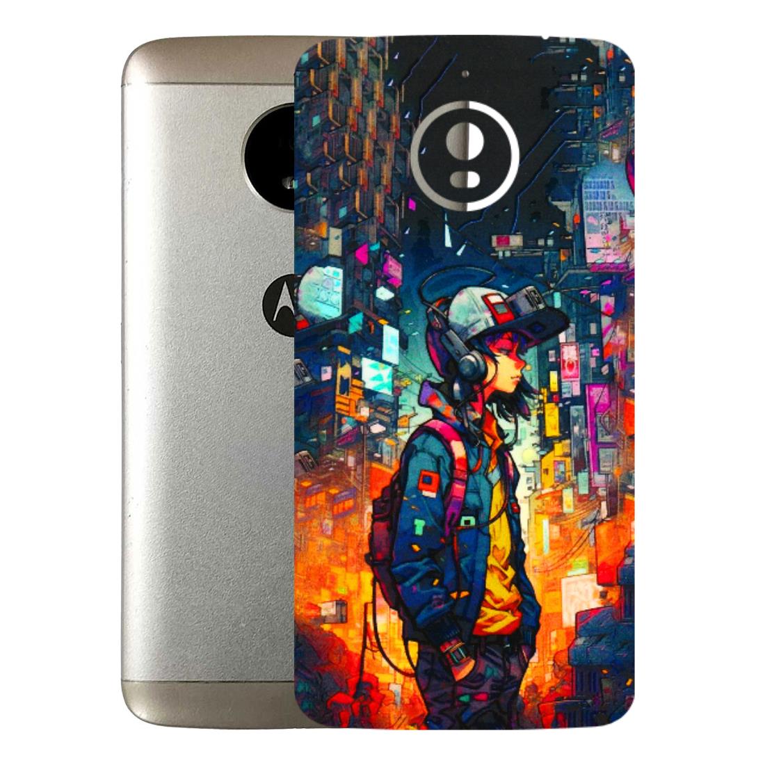 Motorola Phone Skins (All Models) - Street Anime Guy - 3D Embossed Finish (L-158) Motorola Moto E4 Plus