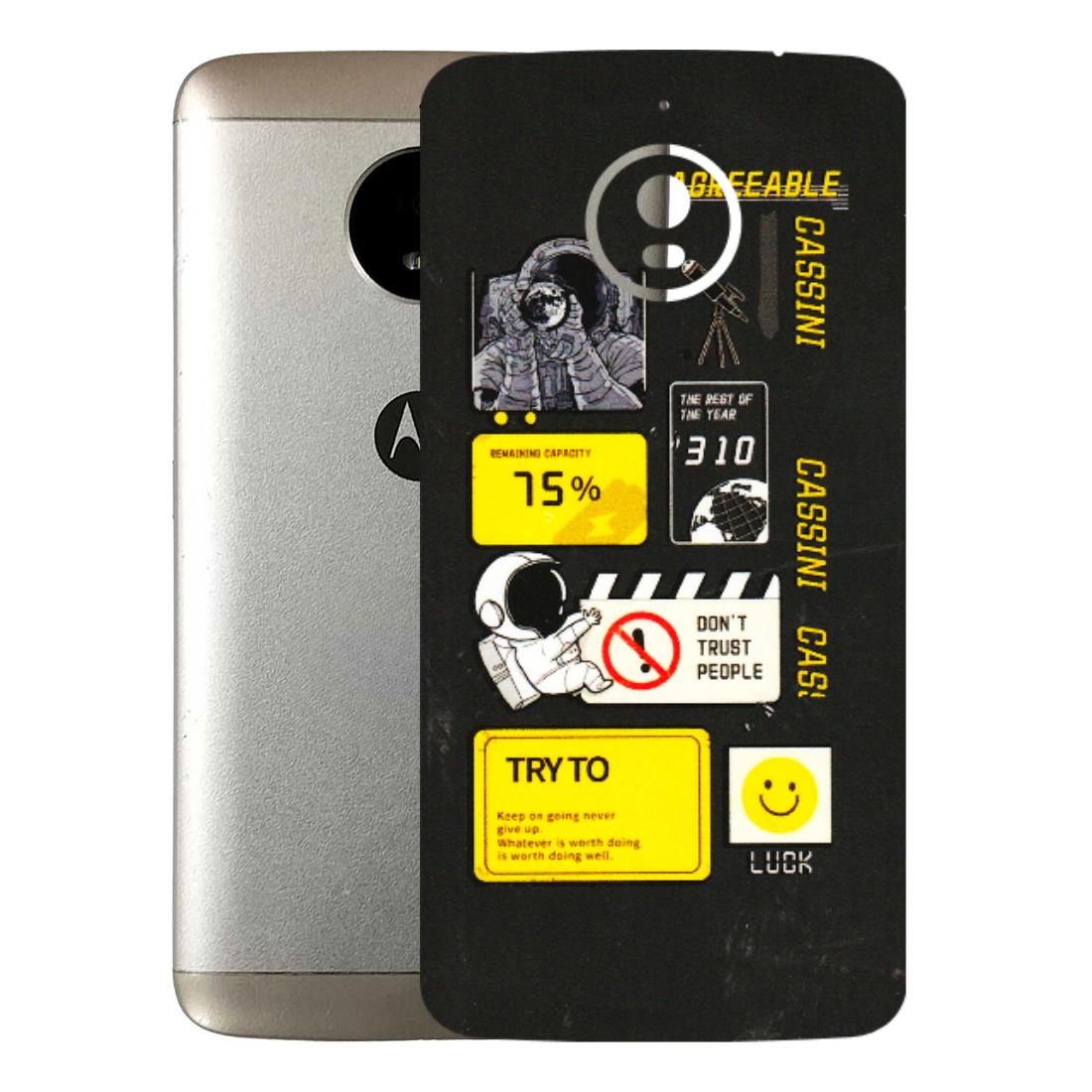 Motorola Phone Skins (All Models) - Black Cassini - 3D Embossed Finish (L-161) Motorola Moto E4 Plus