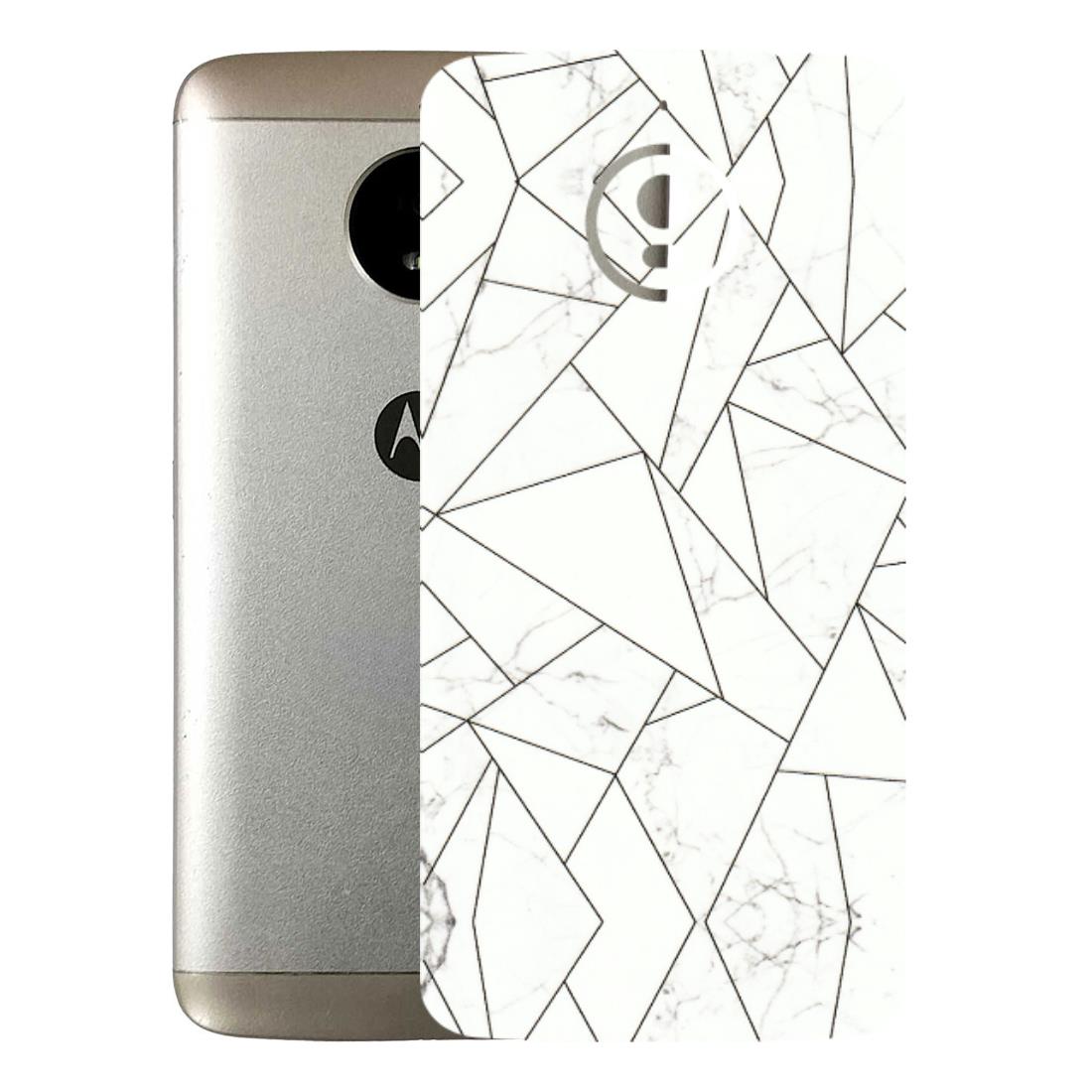 Motorola Phone Skins (All Models) - Luxury White Marble Effect - 3D Embossed Finish (L-168) Motorola Moto E4 Plus
