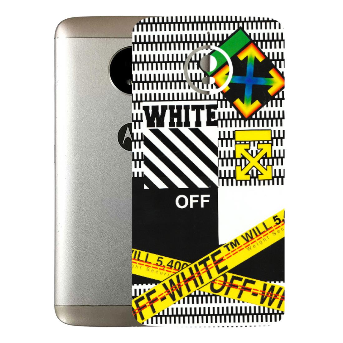 Motorola Phone Skins (All Models) - White Off Abstract - 3D Embossed Finish (L-172) Motorola Moto E4 Plus