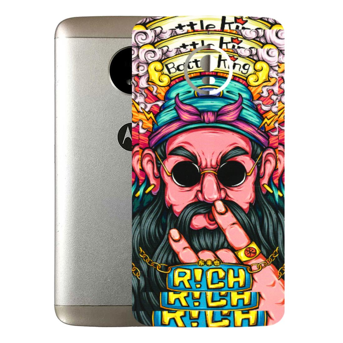 Motorola Phone Skins (All Models) - Battle King Dude Face - 3D Embossed Finish (L-178) Motorola Moto E4 Plus