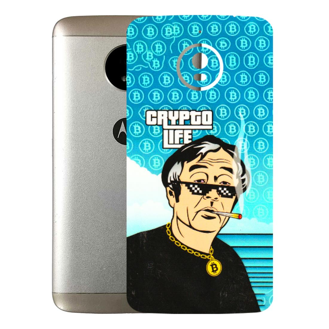 Motorola Phone Skins (All Models) - Crypto Thug Life - 3D Embossed Finish (L-179) Motorola Moto E4 Plus