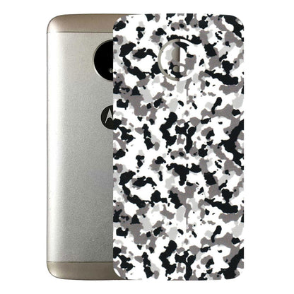 Motorola Phone Skins (All Models) - White Black Camouflage - 3D Embossed Finish (L-18) Motorola Moto E4 Plus