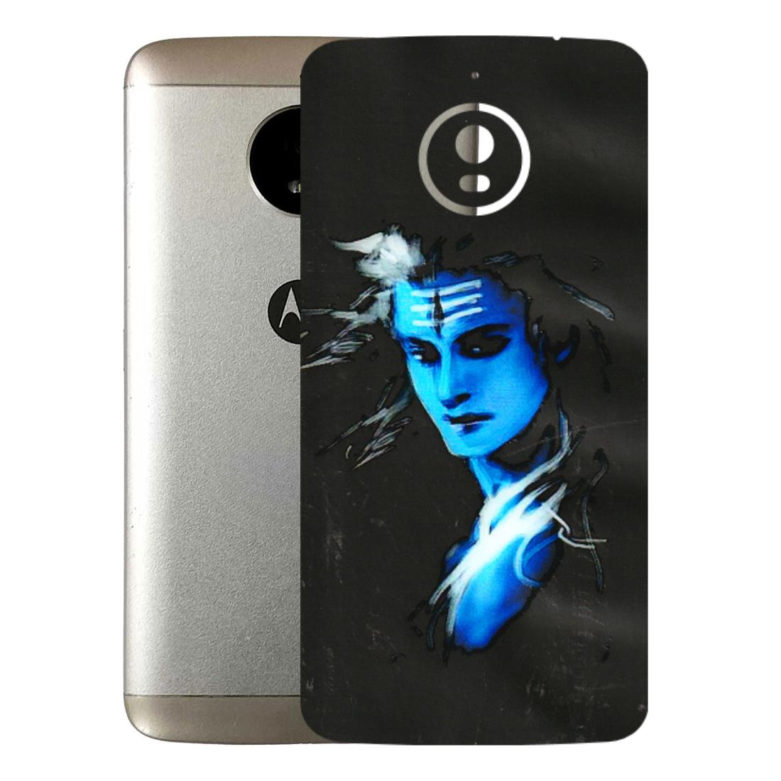 Motorola Phone Skins (All Models) - Har Har Mahadev Blue/Black - 3D Embossed Finish (L-185) Motorola Moto E4 Plus