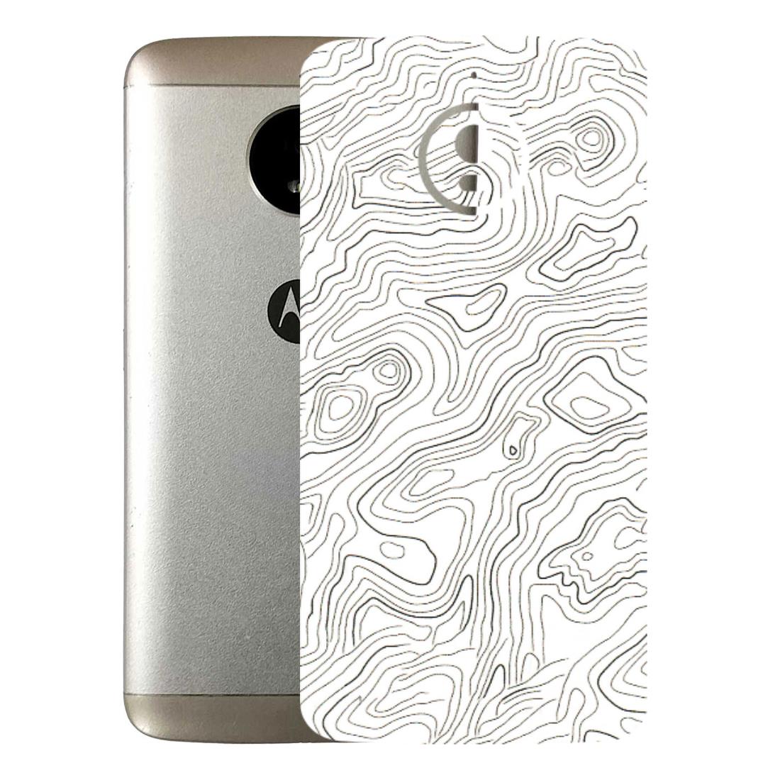 Motorola Phone Skins (All Models) - White Black Swirls - 3D Embossed Finish (L-219) Motorola Moto E4 Plus