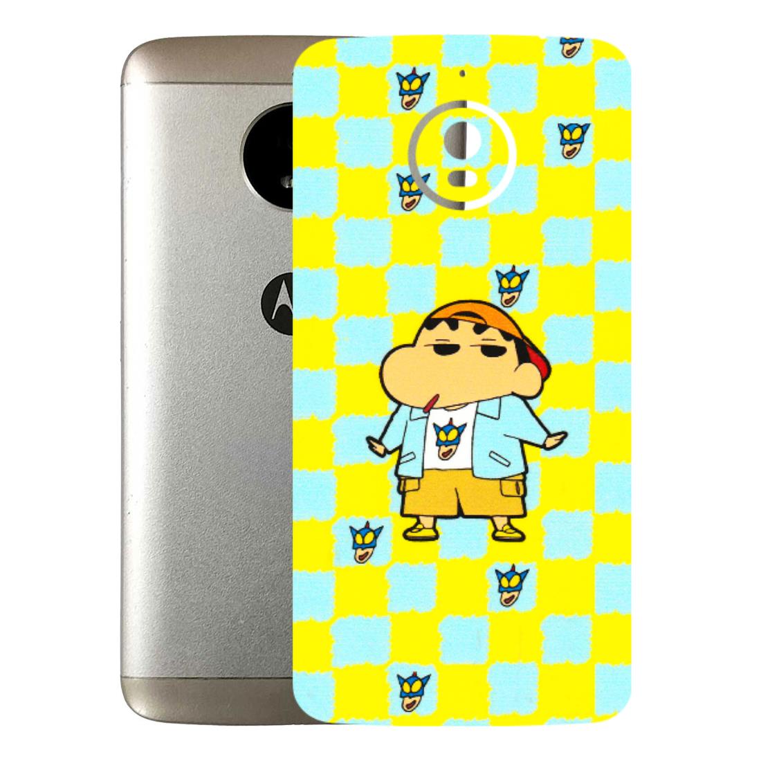 Motorola Phone Skins (All Models) - Yellow Blue Shinchan Cute - 3D Embossed Finish (L-221) Motorola Moto E4 Plus