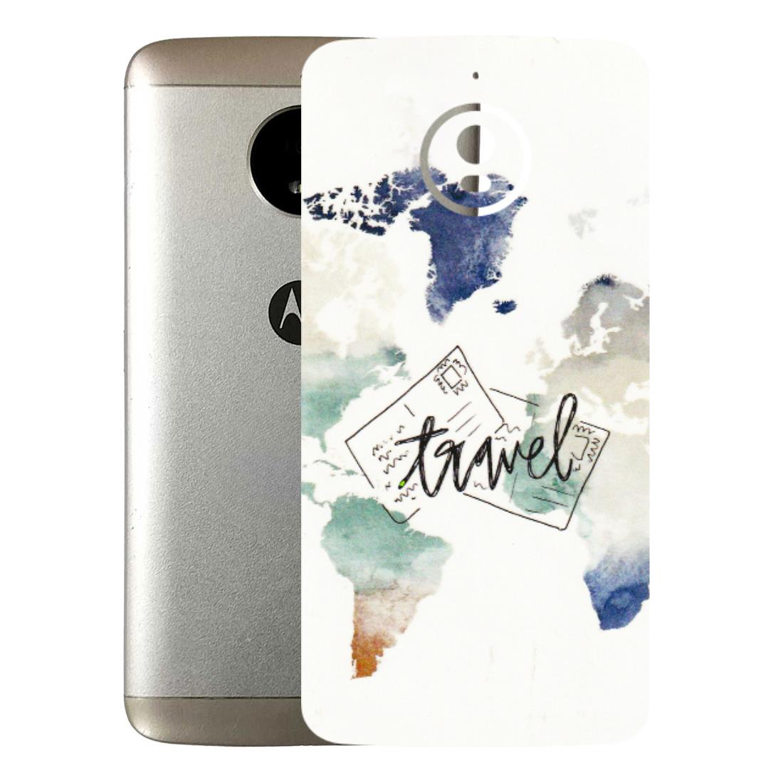 Motorola Phone Skins (All Models) - Travel The World - 3D Embossed Finish (L-232) Motorola Moto E4 Plus