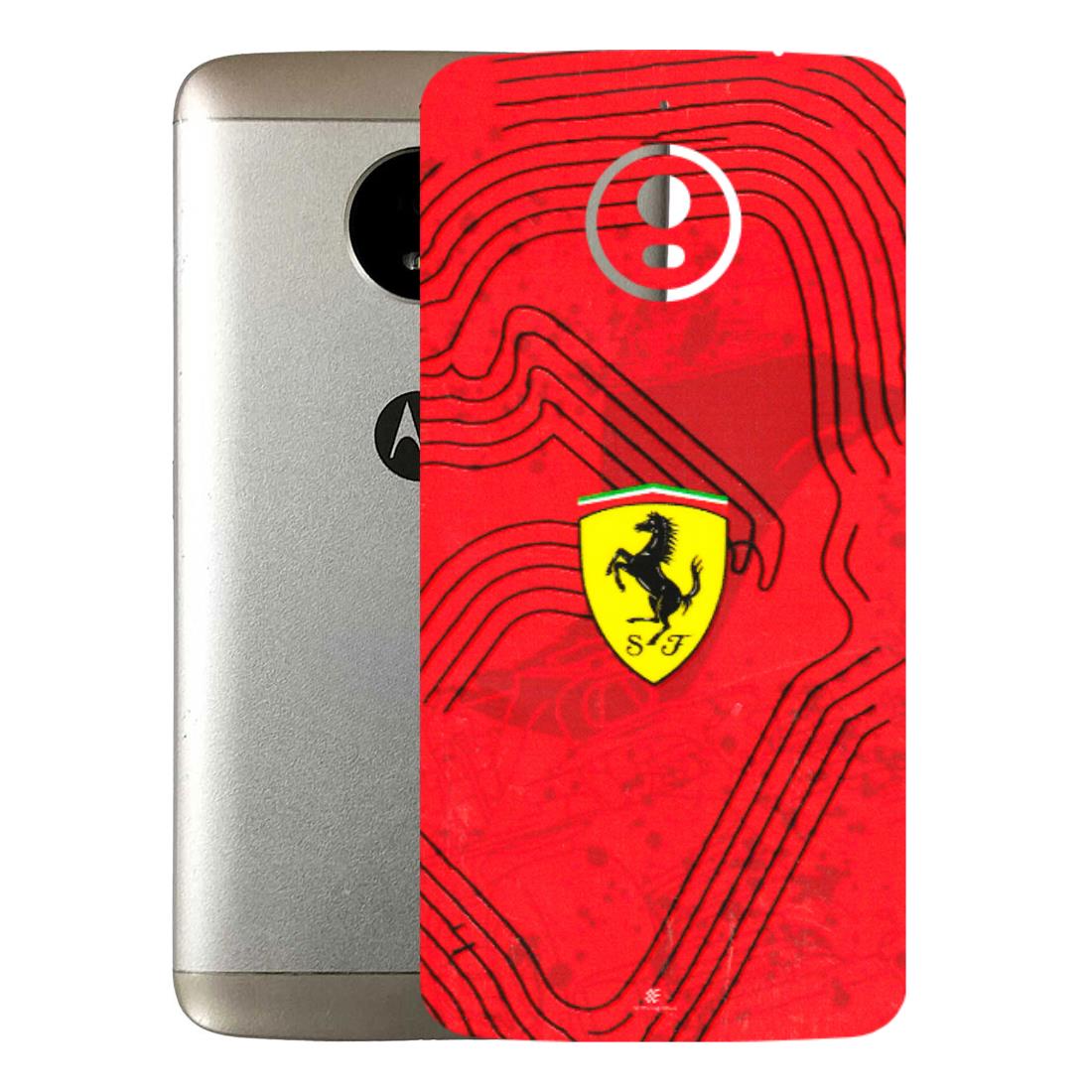 Motorola Phone Skins (All Models) - Red Ferrari Logo Stylish - 3D Embossed Finish (L-238) Motorola Moto E4 Plus