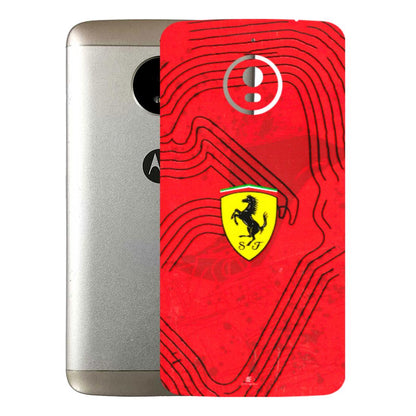 Motorola Phone Skins (All Models) - Red Ferrari Logo Stylish - 3D Embossed Finish (L-238) Motorola Moto E4 Plus
